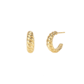 Custom Fashion 18K Gold Plated Spiral Earrings Stainless Steel Jewelry Croissant Stud Earrings